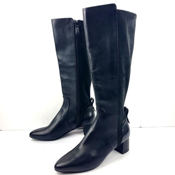Cole Haan Go-To Women's Block Heel Tall knee high Boot Black Size 7.5B - Picture 1 of 16